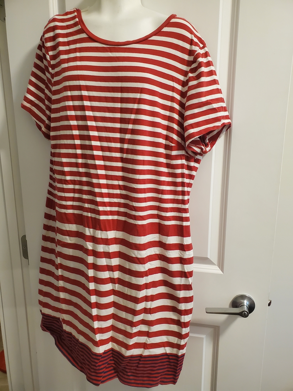 Red and White Striped Dress
